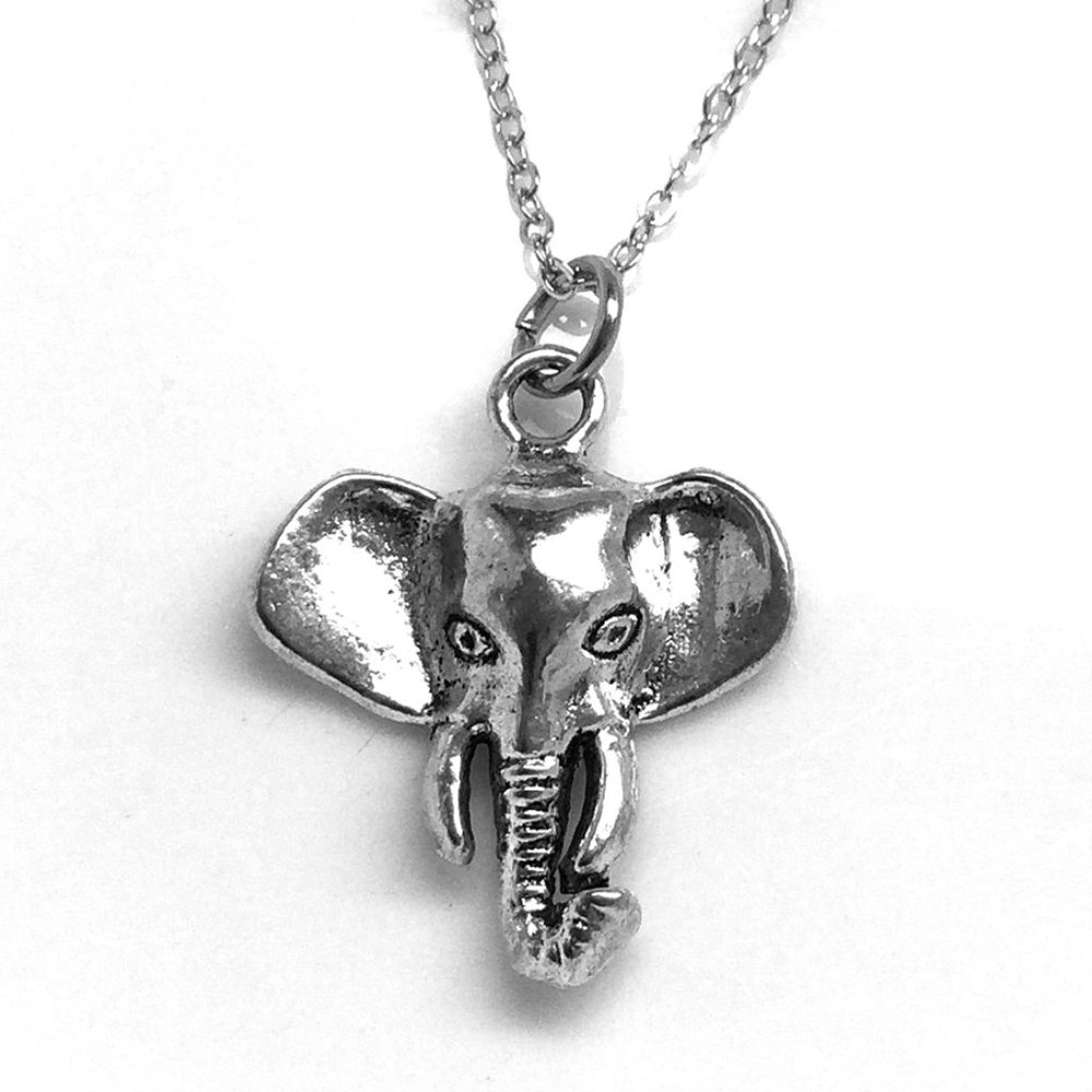 Miniature Elephant Head Charm Necklace